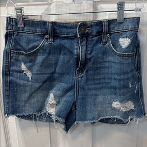 aerie Distressed Blue Denim Jean Shorts